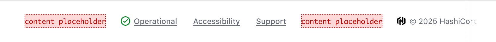 Example of where additional content can go in the App Footer